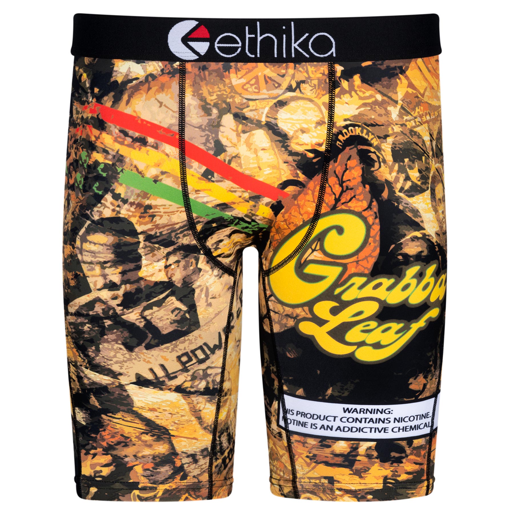 Ethika Head Banger Fire Plume Yellow Orange Black Long Boxers Large(33-35)